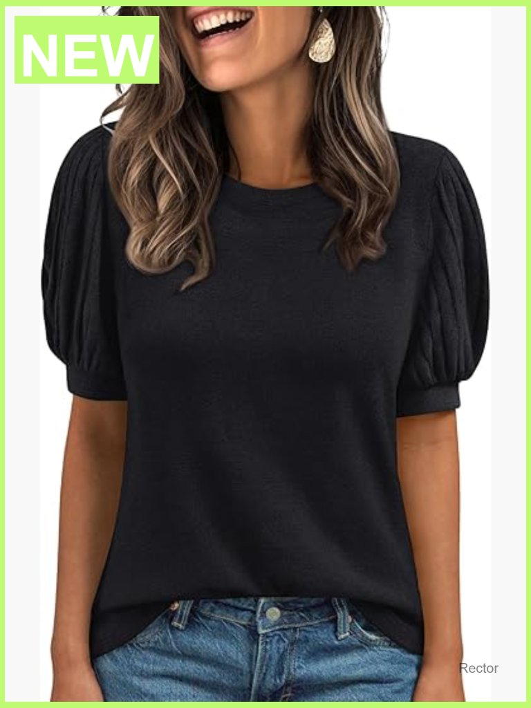 Short Sleeve Sweater Blouse Business Casual Summer Top